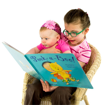 Nursery Time: Peek-A-Boo Nursery Games Isabelle reads to her youngest sister, baby Margaret.