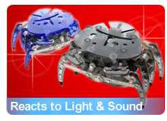 Hexbug Crab is a robot that responds to light and sound.