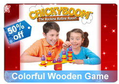 Colorful wooden game, Chicky Book is 50% off