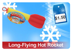 Rubberband powered, high flying, Hot Rocket for only $1.50